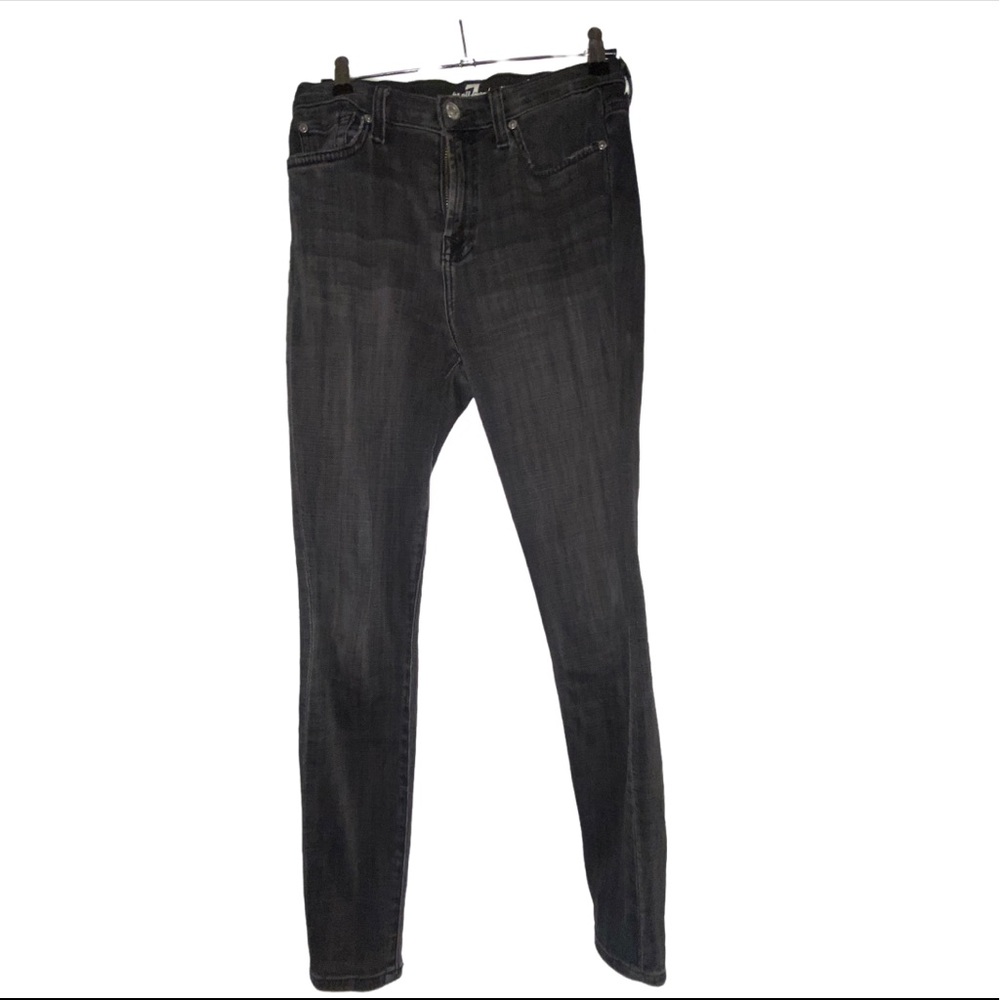 7 for all mankind dark grey jeans, size 26, mid-rise
